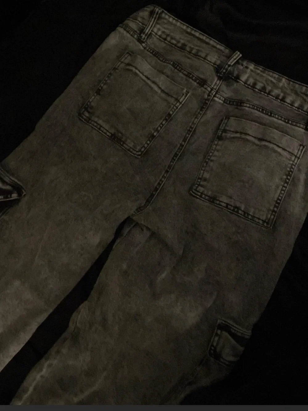 Women’s Black Washed Cargo Jeans